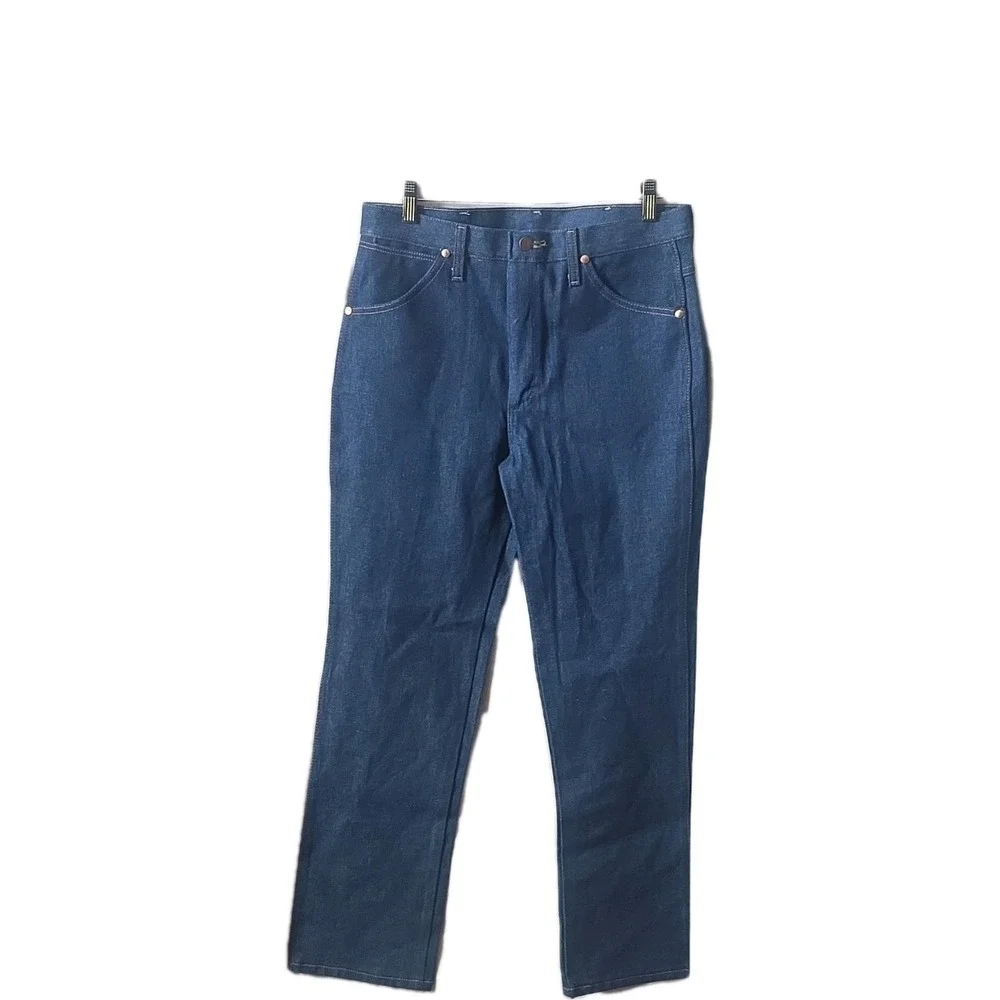 NWOT Y2K Wrangler Cowboy Cut Men's Dark Wash Blue Denim Straight Leg Jeans
